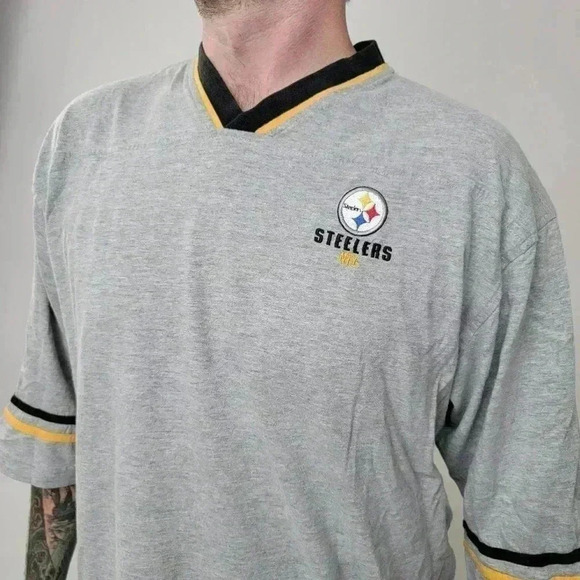 Vintage Y2k Pittsburgh Steelers NFL Oversized Jersey VNeck Tee - Picture 4 of 7